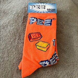 Orange PEZ Fun Socks